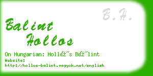 balint hollos business card